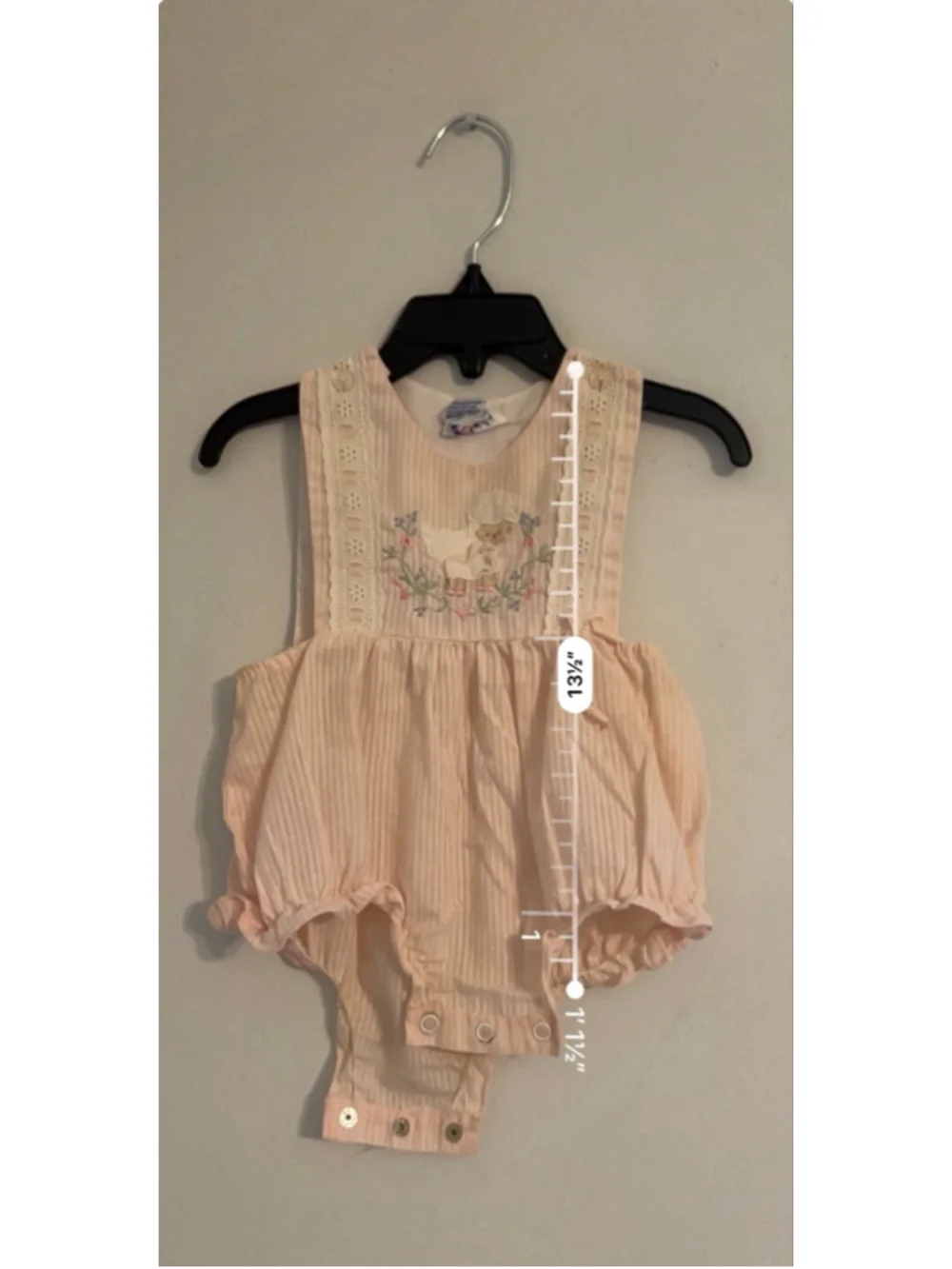 VTG Baby F.L. Kids Pink & White Striped Lamb Bodysuit 6 Months